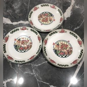 Set of 3 Enjoy the Gardening Season 11" Dinner Plates International Tableworks